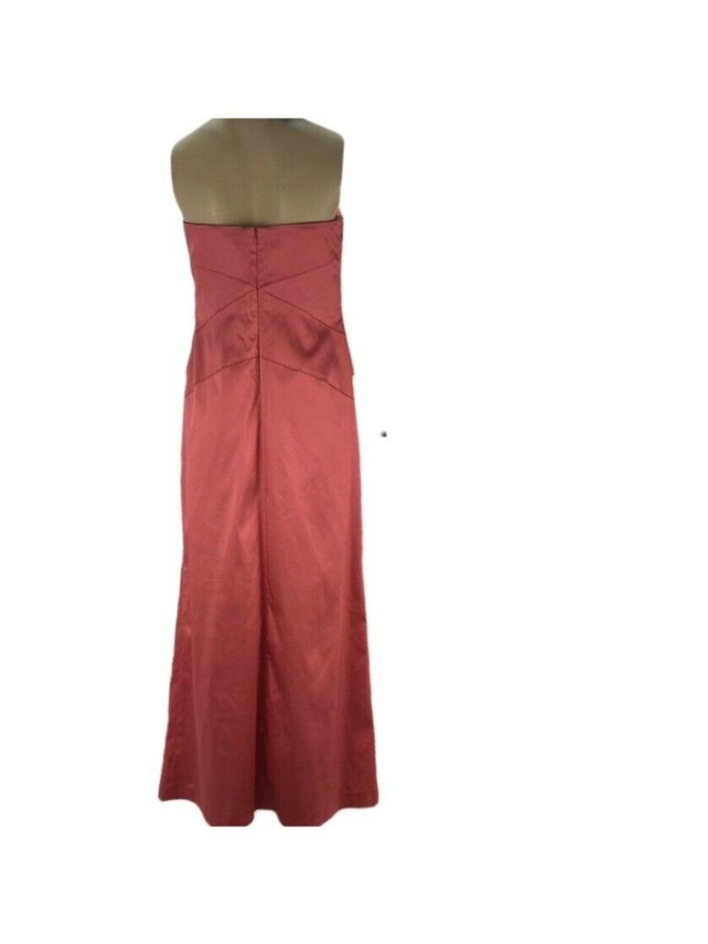 Phoebe Couture Strapless Red Satin Evening Gown - Picture 2 of 9